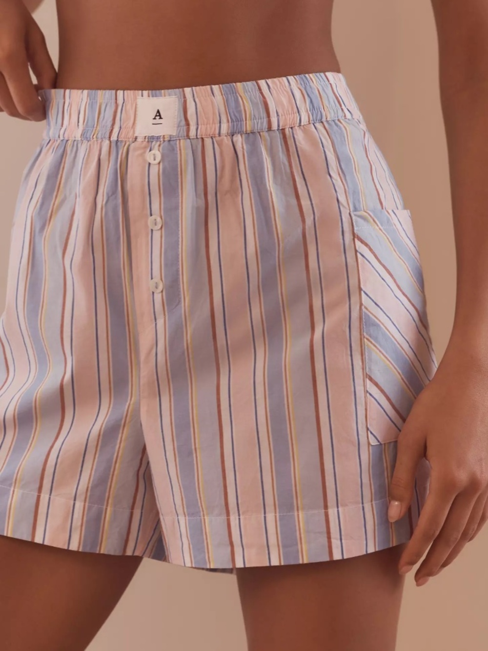 NWT The Wren Boxer Shorts Anthropologie: Patch Pocket Edition Casual Striped XL